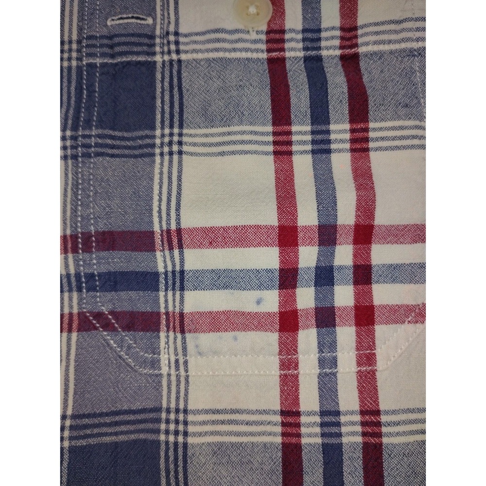 Polo Sport Ralph Lauren Button Up Shirt Cotton Linen Plaid Mens XL - Picture 5 of 7